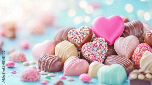 Assorted Delicious Heart Shaped Chocolates Candy Sweet Treats