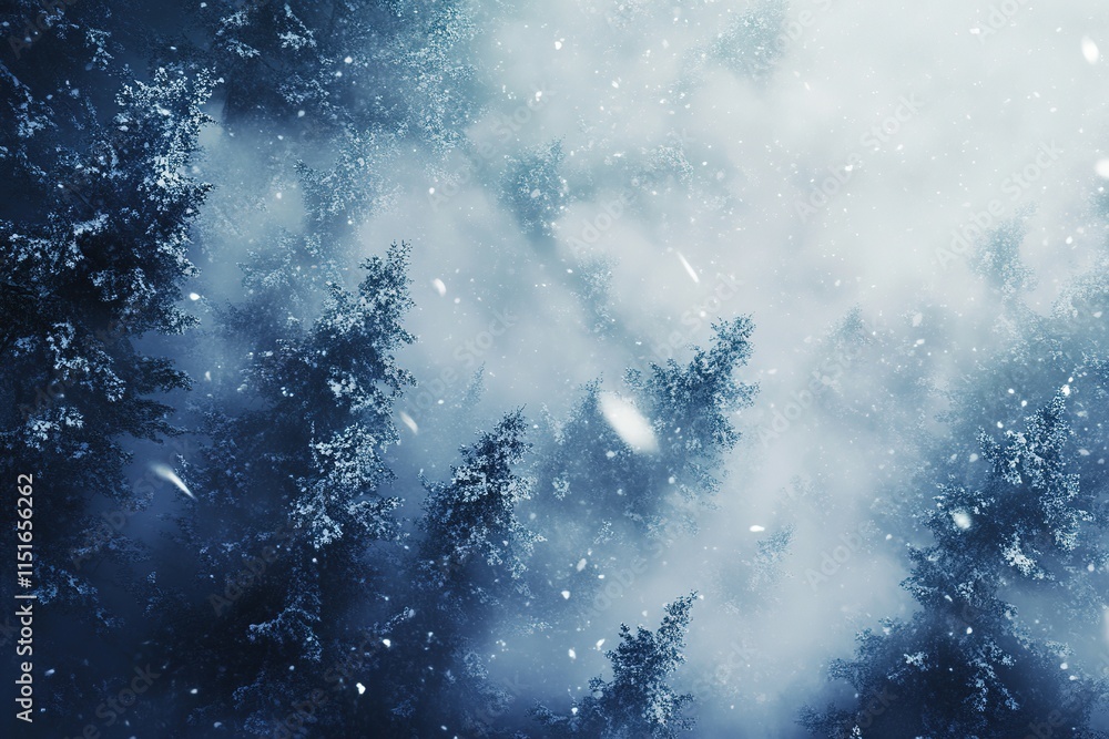 Mystical Winter Forest: Snowfall in the Twilight Mystical Winter Forest: Snowfall in the Twilight