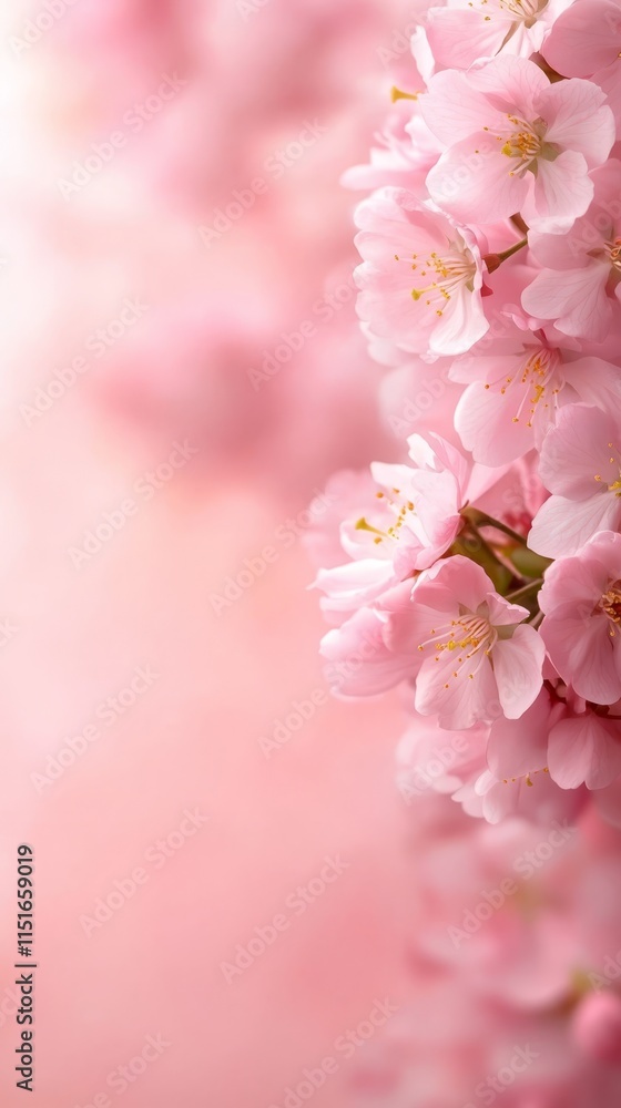 Obraz premium A bunch of pink flowers on a pink background