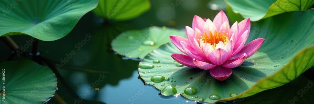 Water beads on lotus leaf surface, not sinking, hydrophobic, leaf surface Water beads on lotus leaf surface, not sinking, hydrophobic, leaf surface