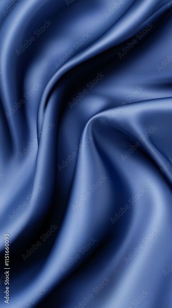 Fototapeta premium A close up shot of a blue satin fabric