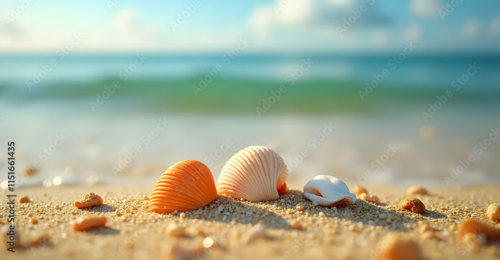 Collecting seashells on a serene beach coastal paradise photography tranquil seaside close-up perspective Collecting seashells on a serene beach coastal paradise photography tranquil seaside close-up perspective