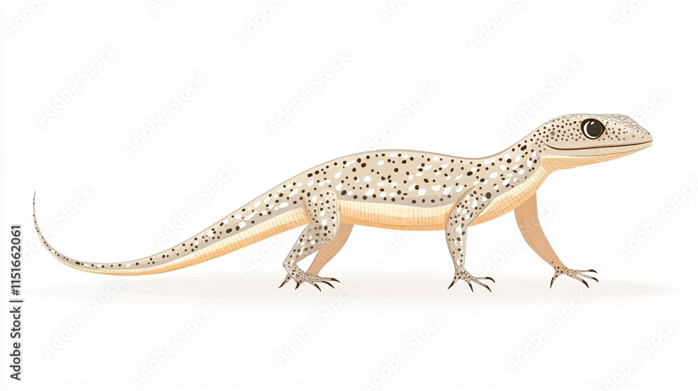 Naklejka premium Lizard Vector: Professional 2D Flat Vector Isolated on White Background