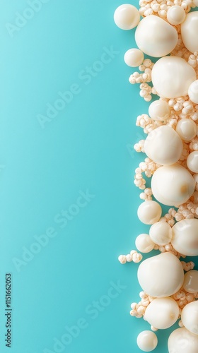 Wallpaper Mural A bunch of white balloons on a blue background Torontodigital.ca