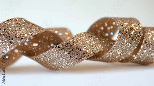 A swirling ribbon of champagnecolored glitter, radiating elegance photo