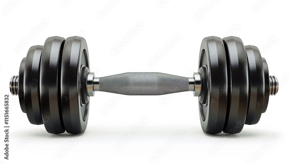 Black Dumbbell with Silver Grip Black Dumbbell with Silver Grip