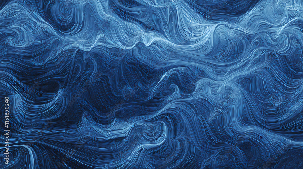 Obraz premium Abstract blue background with waves and curves. to aspect ratio. generative ai. Zephyrous. Illustration