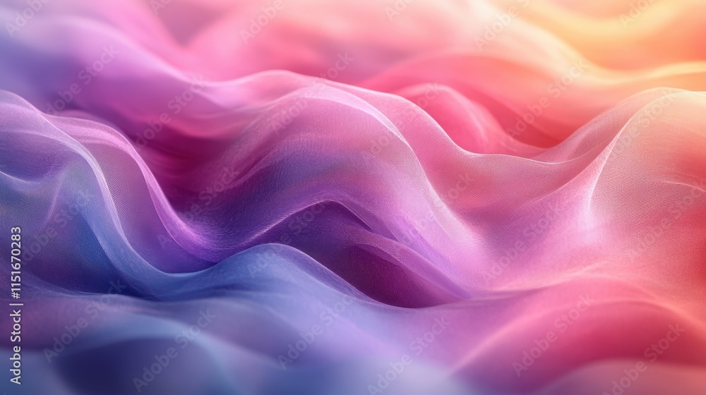 Fototapeta premium Abstract colorful wavy fabric texture background.