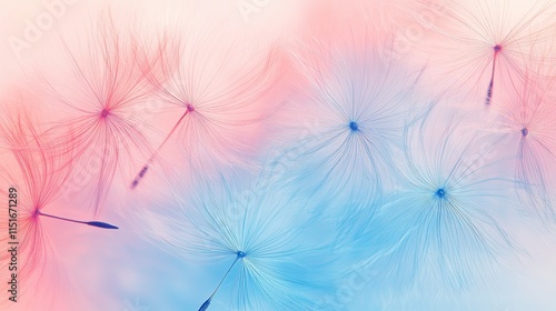 Pastel Dandelion Seeds Abstract Background - Pastel colors