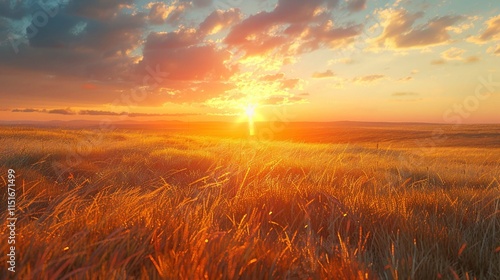 wheat field at sunset