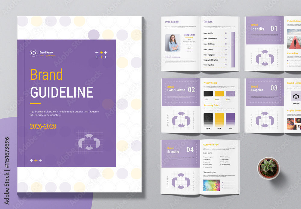 Creative Brand Guideline Template Layout Stock Template | Adobe Stock