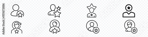 favorite or popular person Outline icon, customer loyalty or retention icon with star. client loyalty or customer satisfaction icon