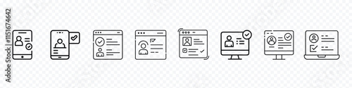 Online form application filling icon, Registration Icon Logo Vector Symbol. Register Icon, register online line icon vector. register online sign