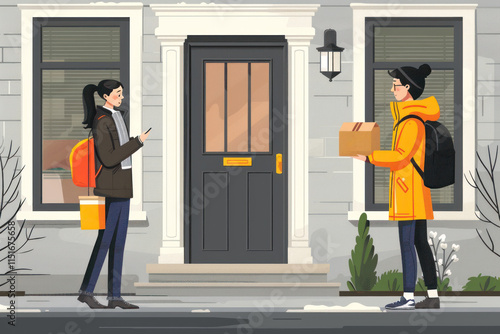 contactless food delivery to the customer's doorstep