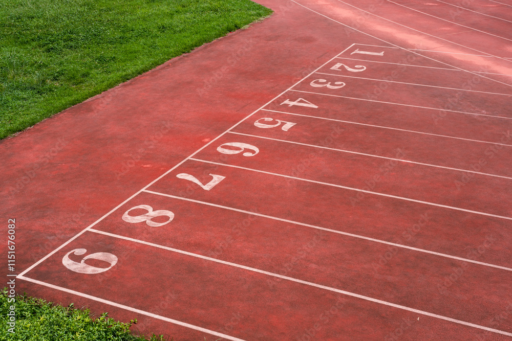 Fototapeta premium Outdoor sports track starting line