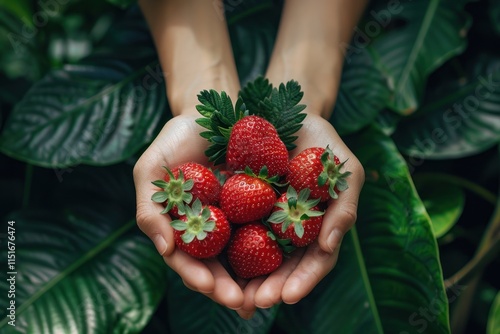 Strawberries in the palms