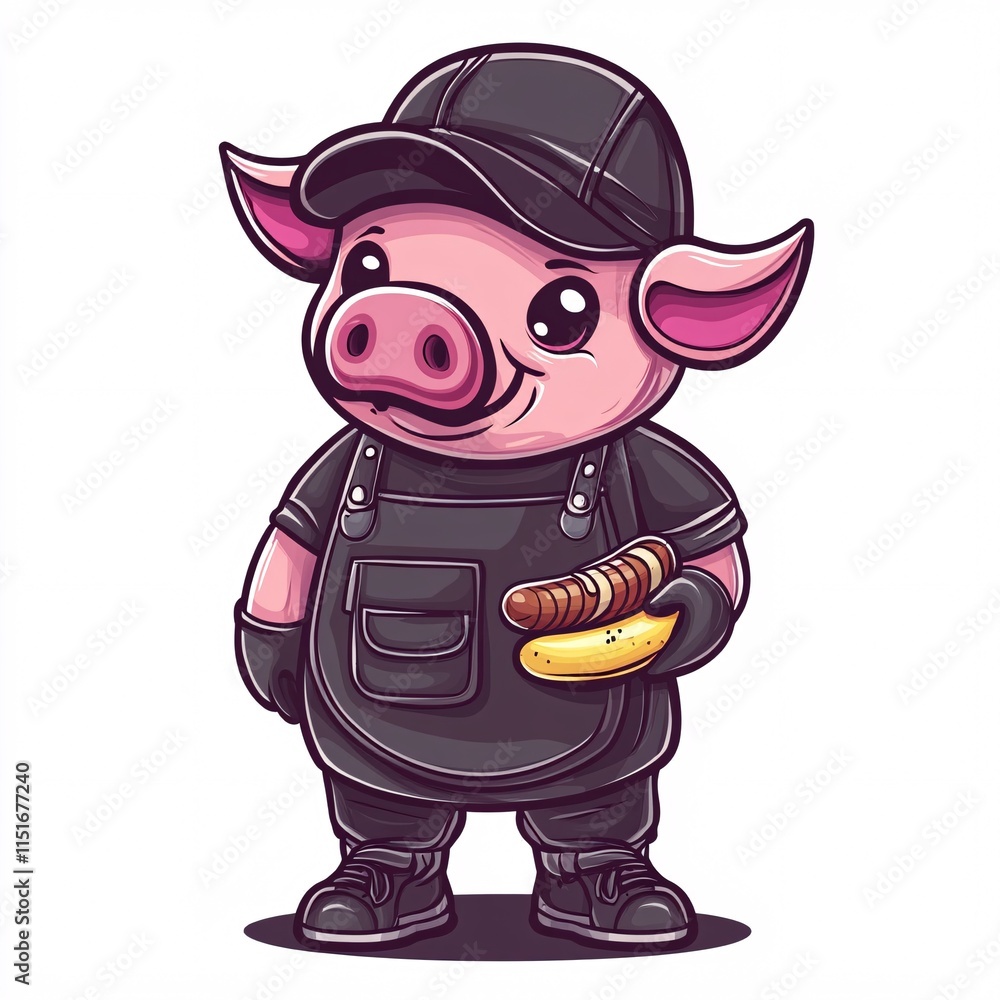 Fototapeta premium pig with a hat
