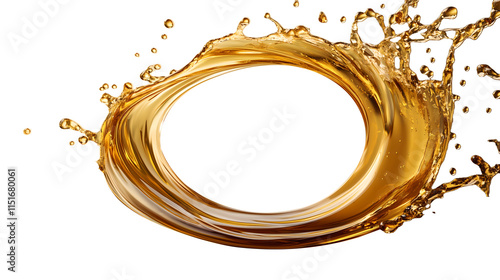 Oil splashes in a spiral no background

