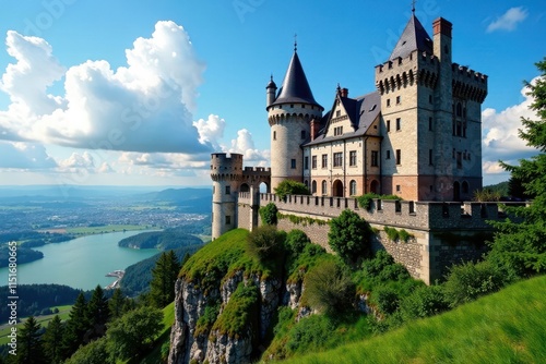 Wallpaper Mural High castle keep with battlemented roof and narrow windows, fortress , gothic architecture Torontodigital.ca