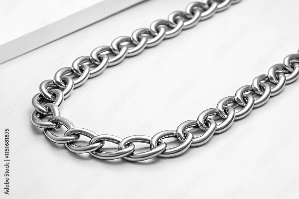 Obraz premium Metal chain on a white background.
