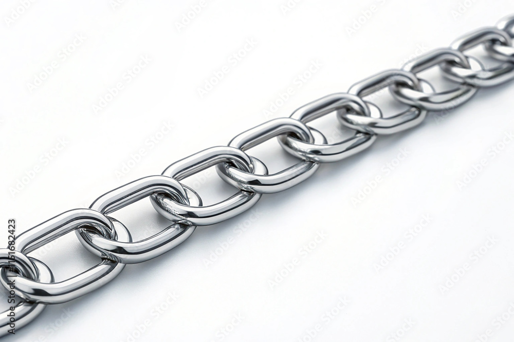 Fototapeta premium Metal chain on a white background.