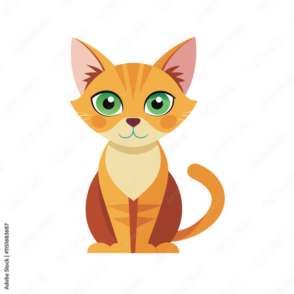 Obraz premium Cute cat cartoon isolated on white background Free Vector