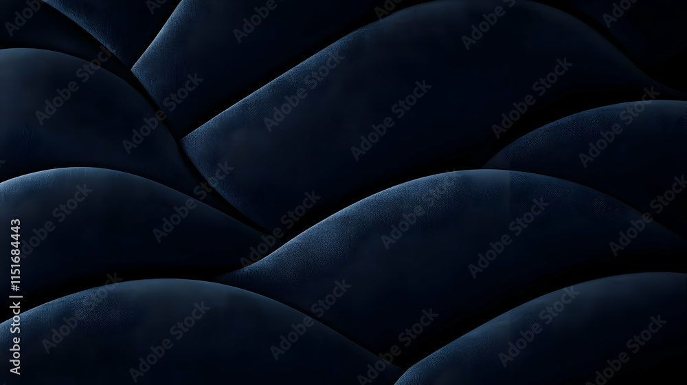 Obraz premium Abstract Blue Velvet Texture: Dark Background, Smooth Waves