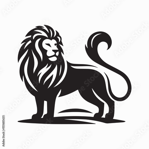 Wallpaper Mural black Lion vector, Lion logo vector icon, Lion illustration design, Lion silhouette vector black and white Torontodigital.ca