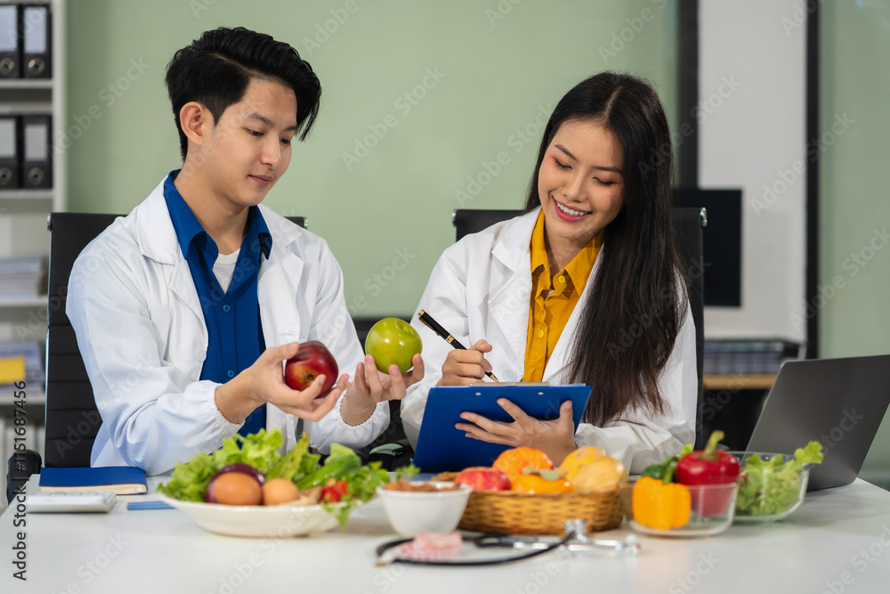 Microbiologists and nutrition experts analyze molecular samples in advanced food science labs, exploring innovations in nutrition, psychiatry, and health science research.