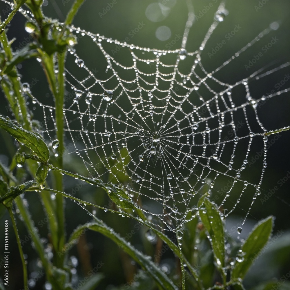 Dewdrops on a spider web. Dewdrops on a spider web.