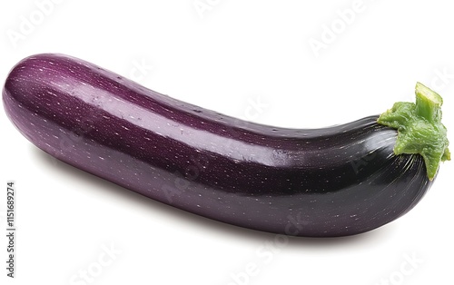 Wallpaper Mural Single ripe purple eggplant isolated on white background. Torontodigital.ca