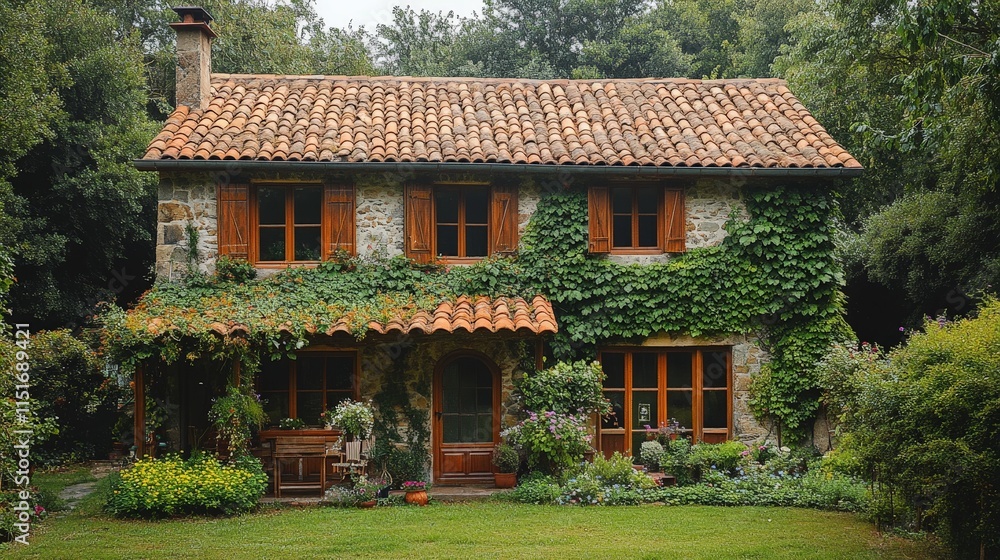 Peaceful Countryside House with Lush Greenery Peaceful Countryside House with Lush Greenery