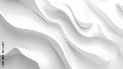 Abstract White Curves: Minimalist Fluid Wave Background Design
