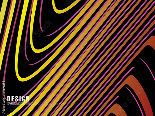 Abstract vector wavy light lines flowing dynamic colorful. isolated on black background for concept of energy, technology, digital, science, music, etc.