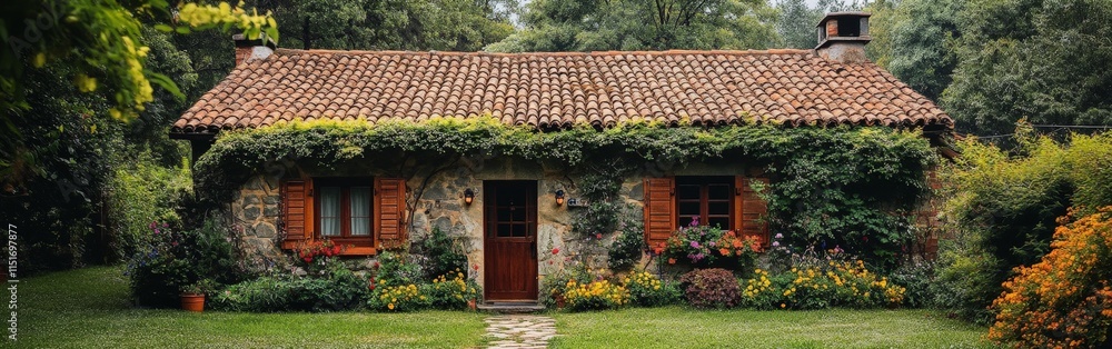 Peaceful Countryside House with Lush Greenery Peaceful Countryside House with Lush Greenery