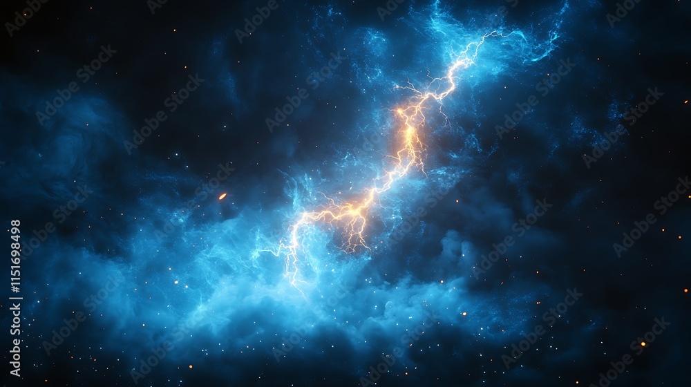 Obraz premium Abstract electric energy glowing intensely amidst a captivating cosmic background wallpaper image