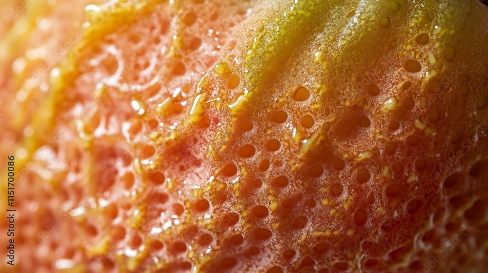 Close-up of a strawberry's textured surface, showcasing its intricate pattern of seeds and pores, with glistening droplets. Close-up of a strawberry's textured surface, showcasing its intricate pattern of seeds and pores, with glistening droplets.
