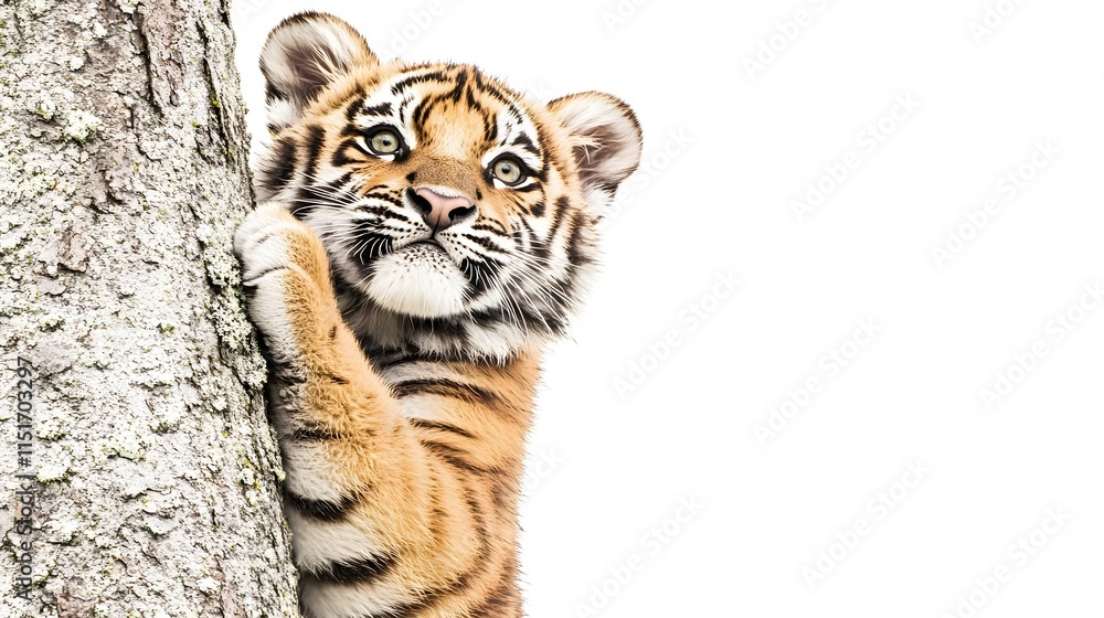 Fototapeta premium Cute Adorable Little Tiger in Watercolor Style Artwork
