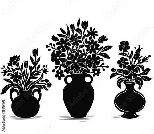 black flower tob vector illustration. photo