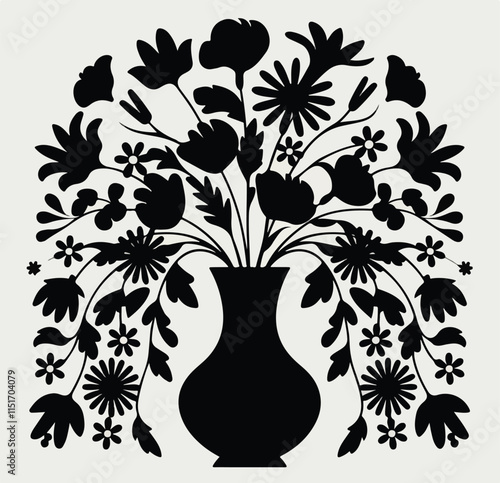 black flower tob vector illustrationn. photo