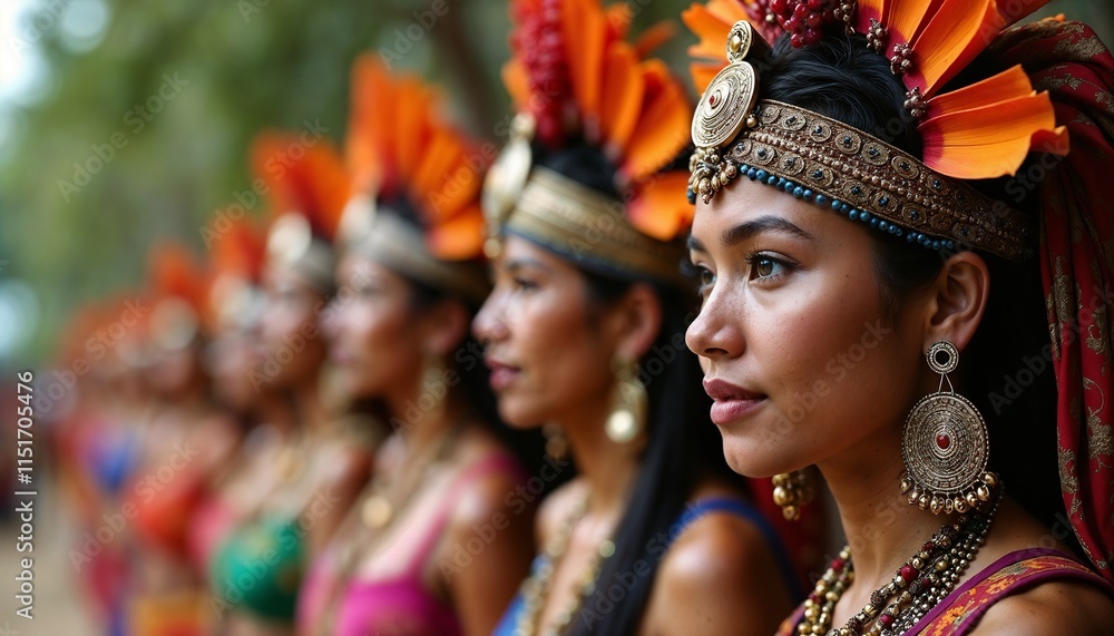 Group of women with elaborate costumes and feathers performing in a vibrant cultural festival, Carnival in Brazil
Group of women with elaborate costumes and feathers performing in a vibrant cultural festival, Carnival in Brazil