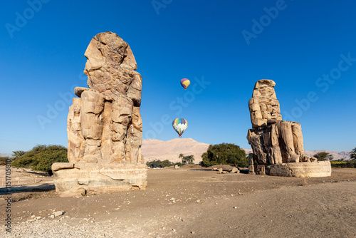 Colossi of Memnon in the Nekorpole of Thebes, Egypt, Luxor photo