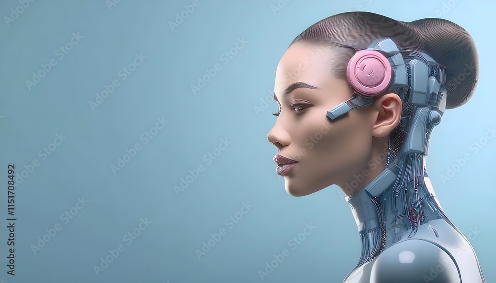 Future Consumer and technology concept: AI-generated art, machine and human creativity fusion. Future Consumer and technology concept: AI-generated art, machine and human creativity fusion.