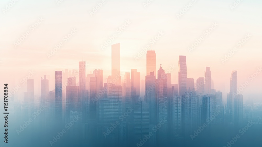 Explore an ethereal cityscape where A fragmented reflection of an abstract skyline, emphasizing layered dimensions unveils itself in hues of soft pink and deep blues This blurred urban landscape, a Explore an ethereal cityscape where A fragmented reflection of an abstract skyline, emphasizing layered dimensions unveils itself in hues of soft pink and deep blues This blurred urban landscape, a
