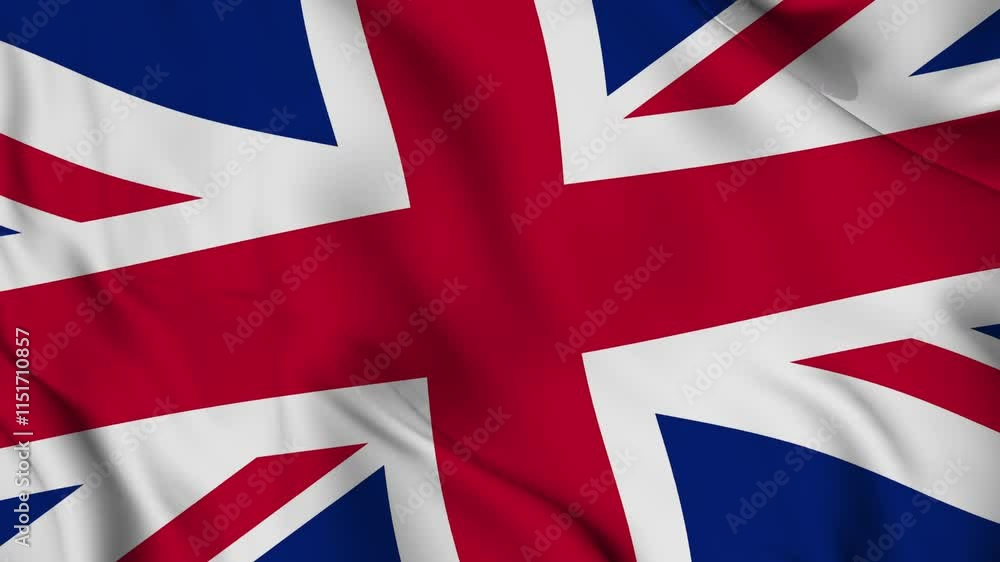 Flag of United kingdom Close-up seamless loop animation. 4K Flag of United kingdom Close-up seamless loop animation. 4K