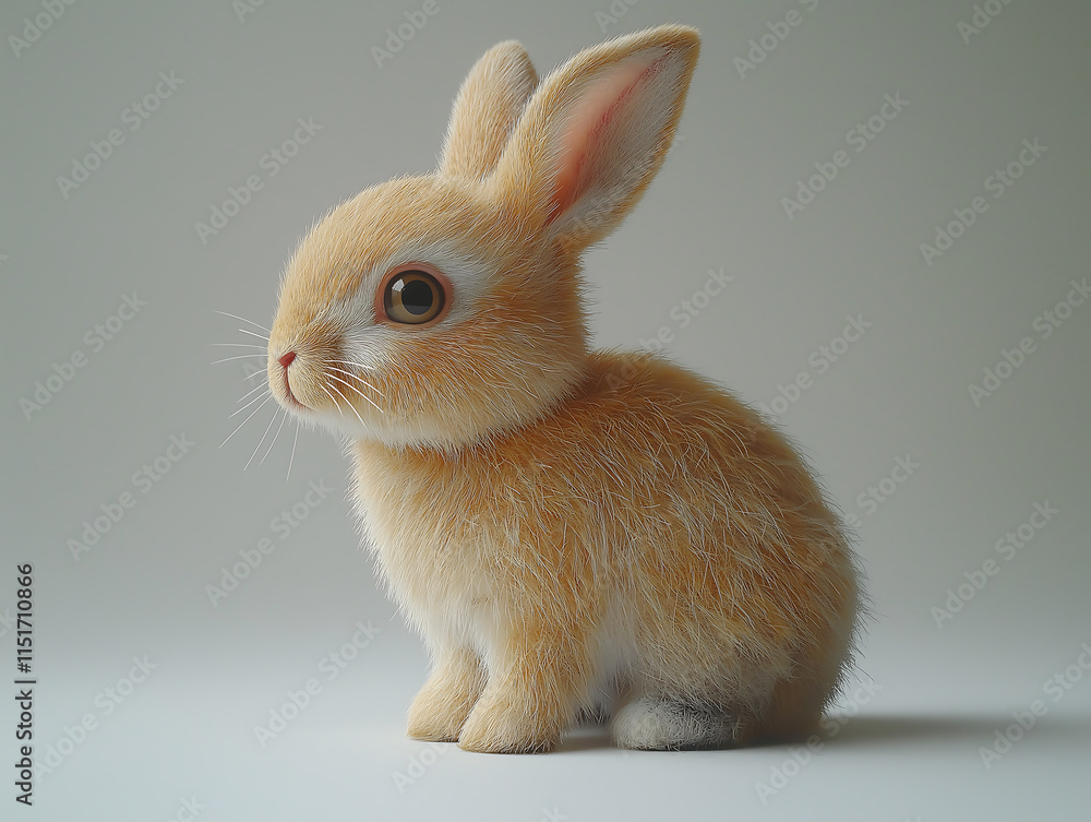 Adorable Fluffy Bunny Rabbit Sitting Posing Against a Neutral Background Studio Shot Adorable Fluffy Bunny Rabbit Sitting Posing Against a Neutral Background Studio Shot