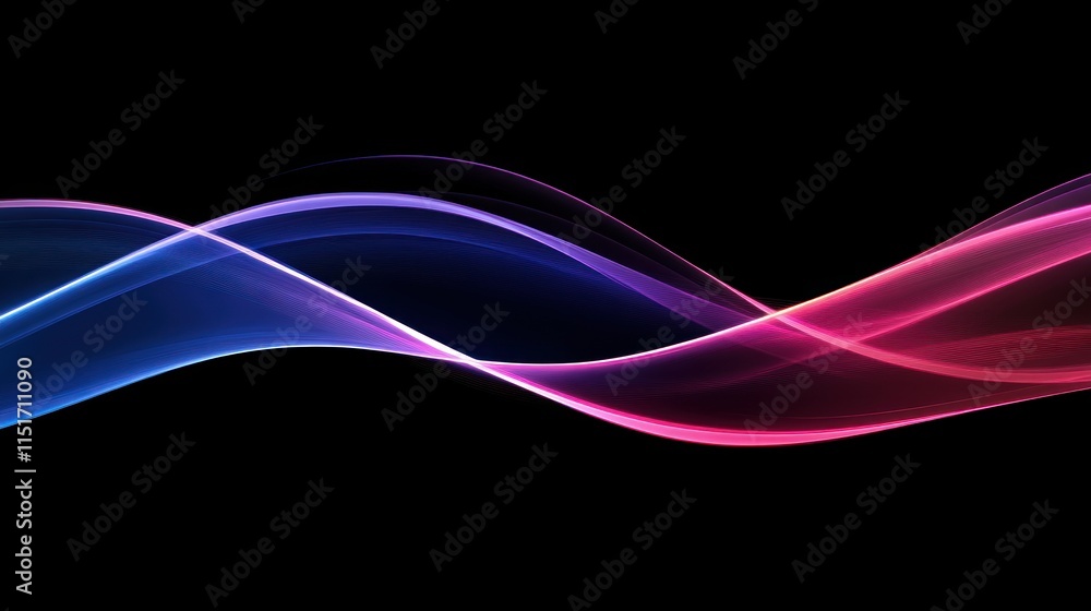 Naklejka premium Abstract Pink and Blue Wave Design: A Serene Digital Artwork