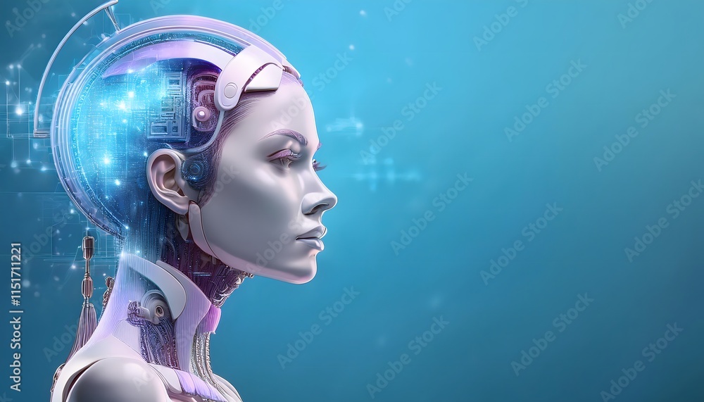 Future Consumer and technology concept: AI-generated art, machine and human creativity fusion. Future Consumer and technology concept: AI-generated art, machine and human creativity fusion.
