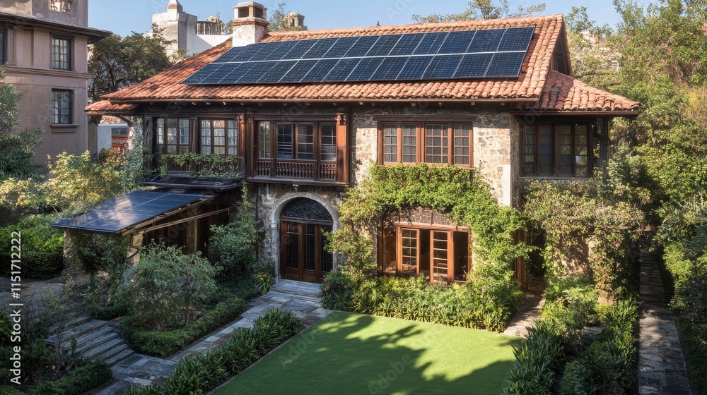 Classic Colonial House with Solar Panels: Sustainable Architecture, Renewable Energy, Eco-Friendly Living, and Residential Design in Puerto Rico Classic Colonial House with Solar Panels: Sustainable Architecture, Renewable Energy, Eco-Friendly Living, and Residential Design in Puerto Rico