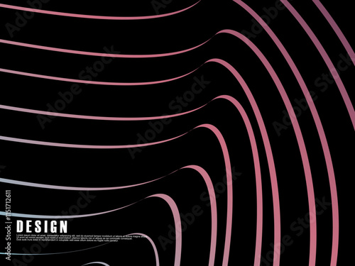 Abstract vector wavy light lines flowing dynamic colorful. isolated on black background for concept of energy, technology, digital, science, music, etc.